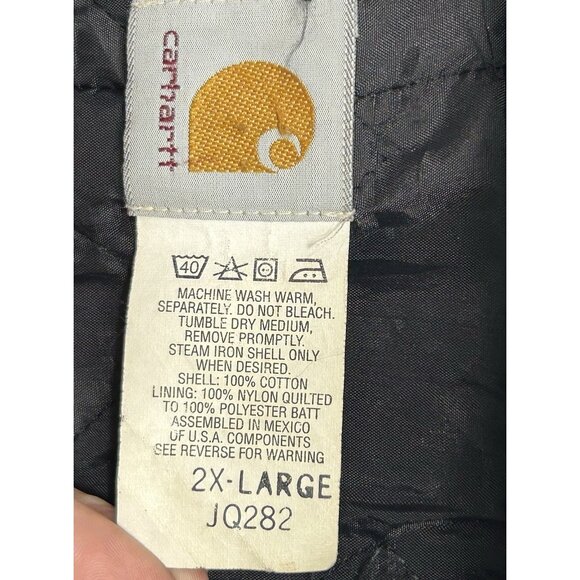 Carhartt JQ282 Mens Jacket Coat XXL 2XL Brown Duck Canvas Chore Barn USA Vintage - Picture 6 of 6